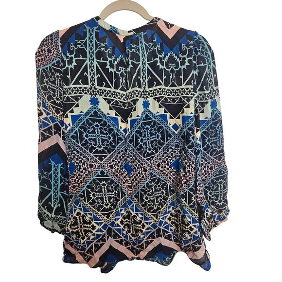 Anthropologie Leifsdottir Jerez Silk Blouse Artsy Geometric Maximalist 6 Luxury - Picture 10 of 10